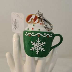 Bath & Body Works Holiday Mug Keychain/w Hand Sanitizer